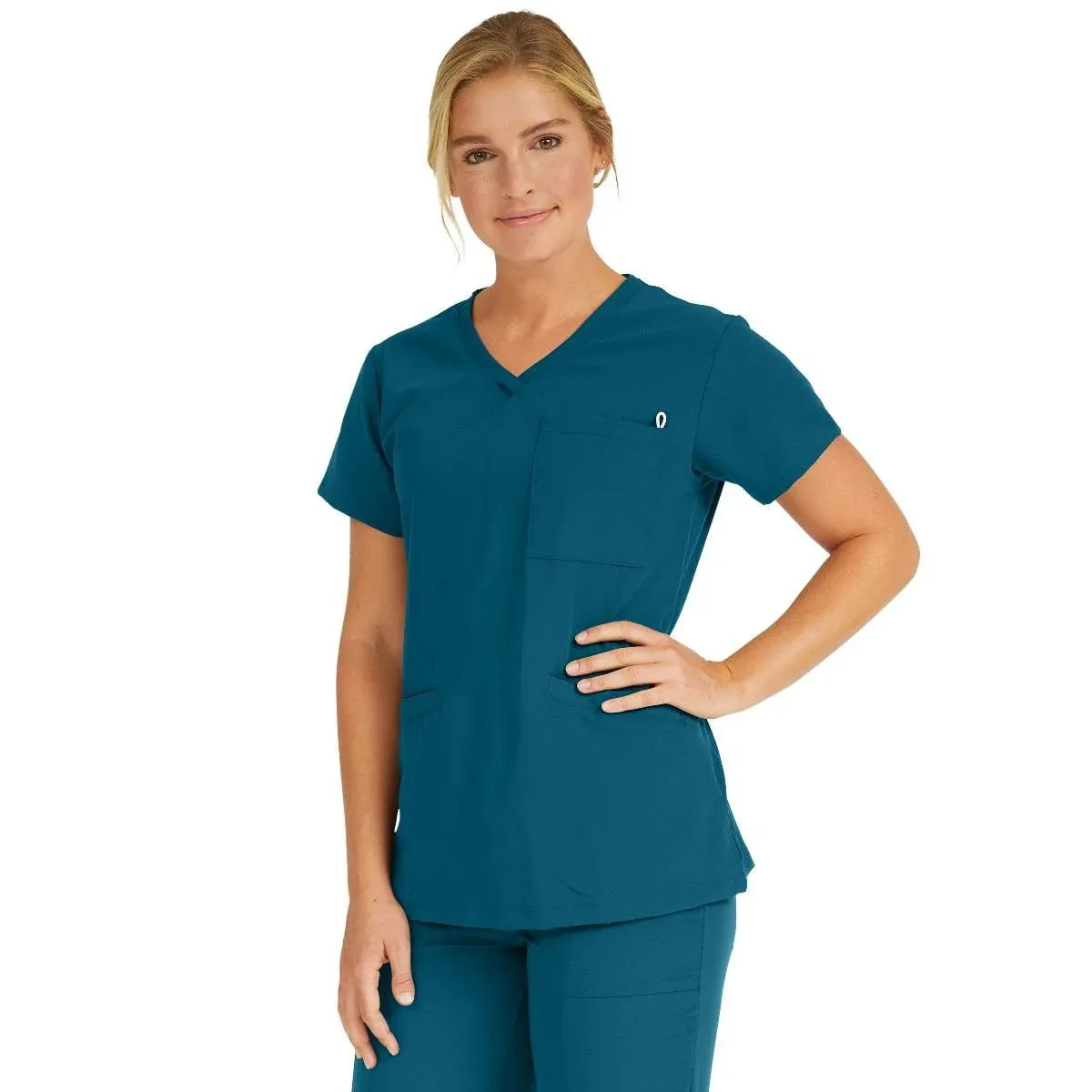 Berkeley Ave Scrub Top - Caribbean Blue - Small - Solid