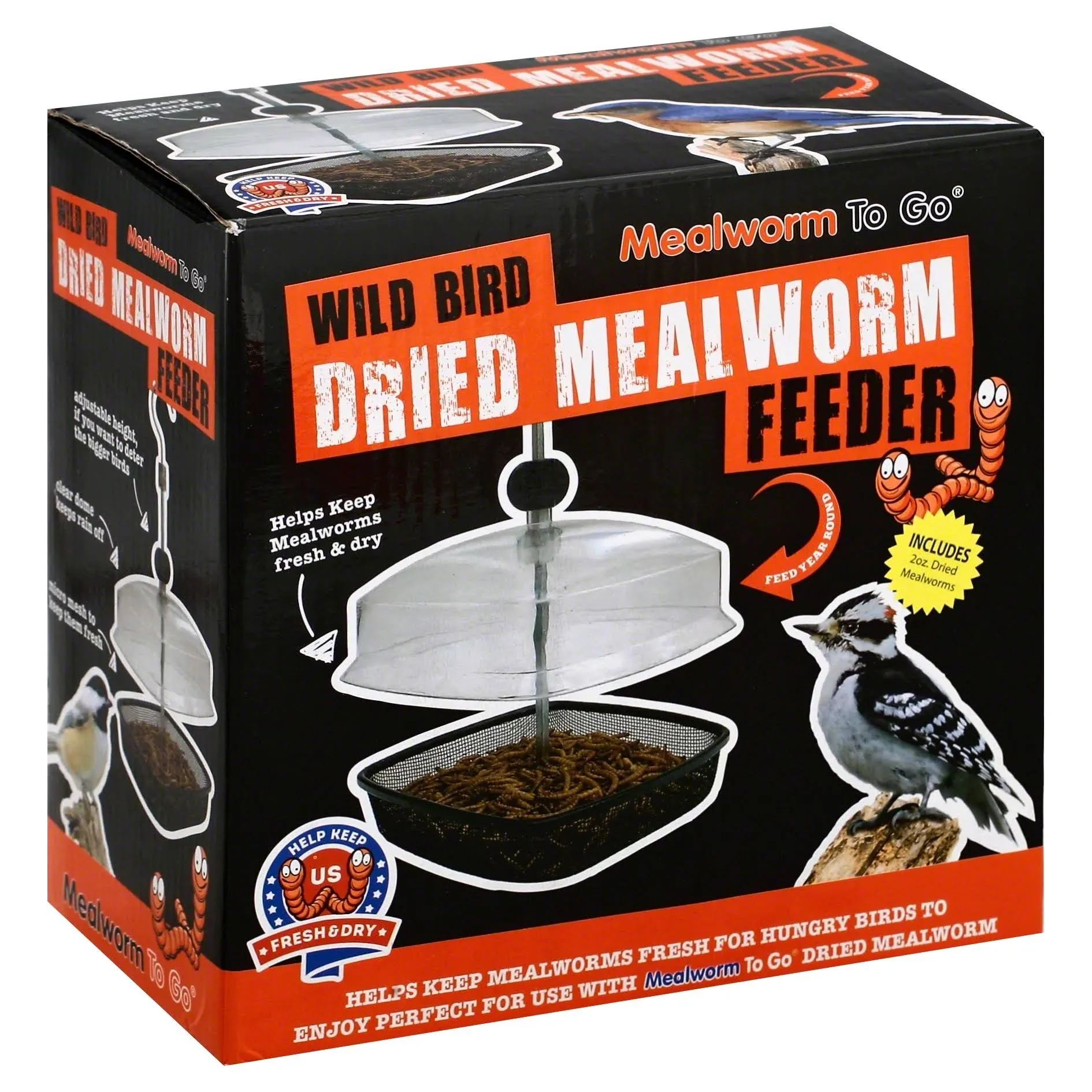 Mealworm To Go Wild Bird Feeder, Dried Mealworm