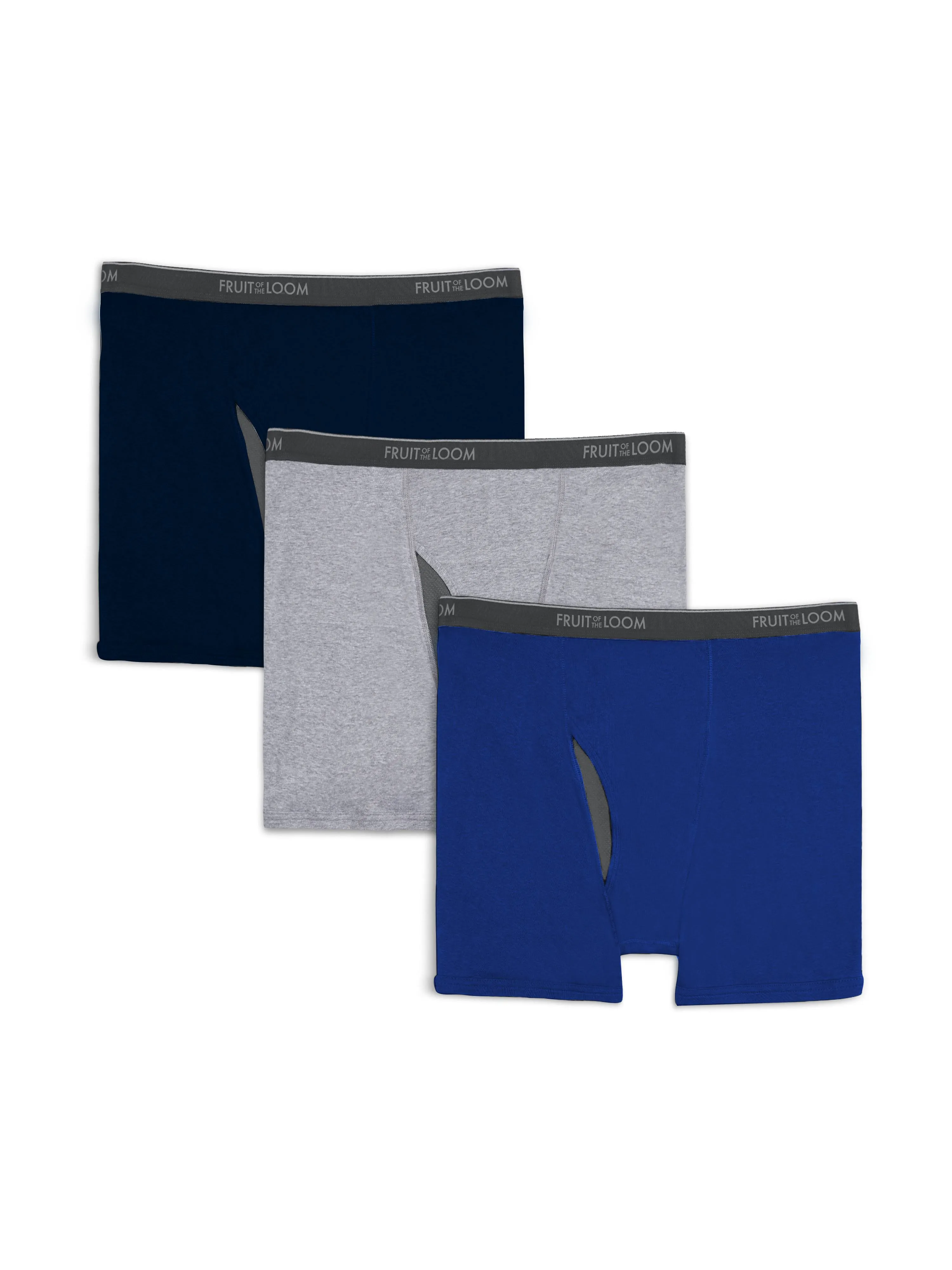 Fruit of The Loom Big Men's CoolZone Fly Boxer Briefs, Assorted 3 Pack