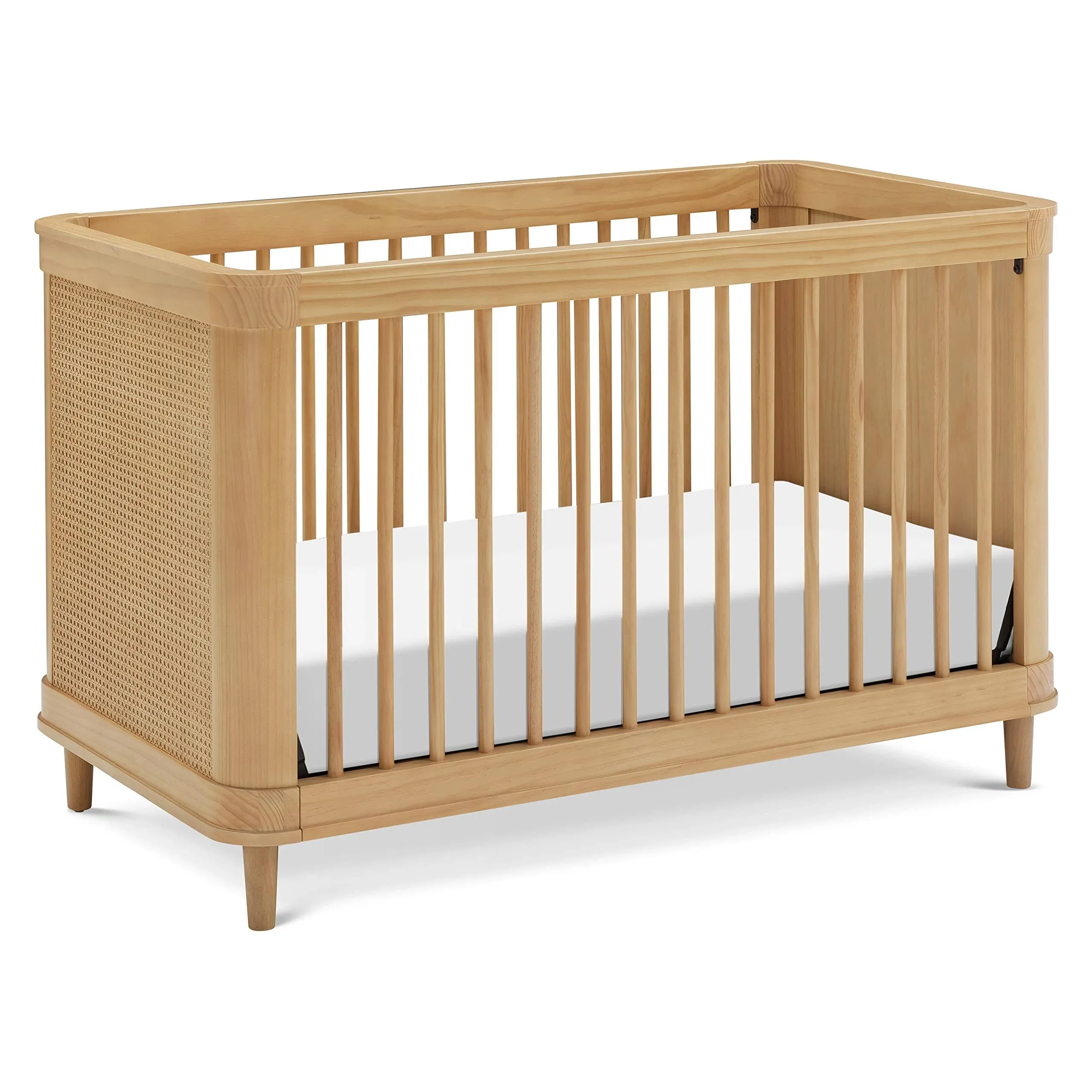 Namesake Marin 3-in-1 Convertible Crib with Cane, Honey/Honey Cane