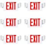 Sunco Lighting Double Sided Adjustable LED Exit Signs W Emergency Lights 6 Pack