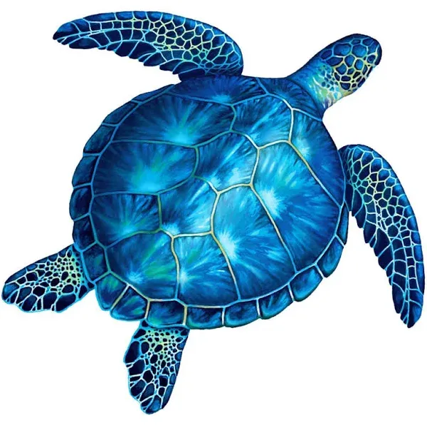 Sea Turtle Porcelain Swimming Pool Mosaic (18" x 18", Blue)