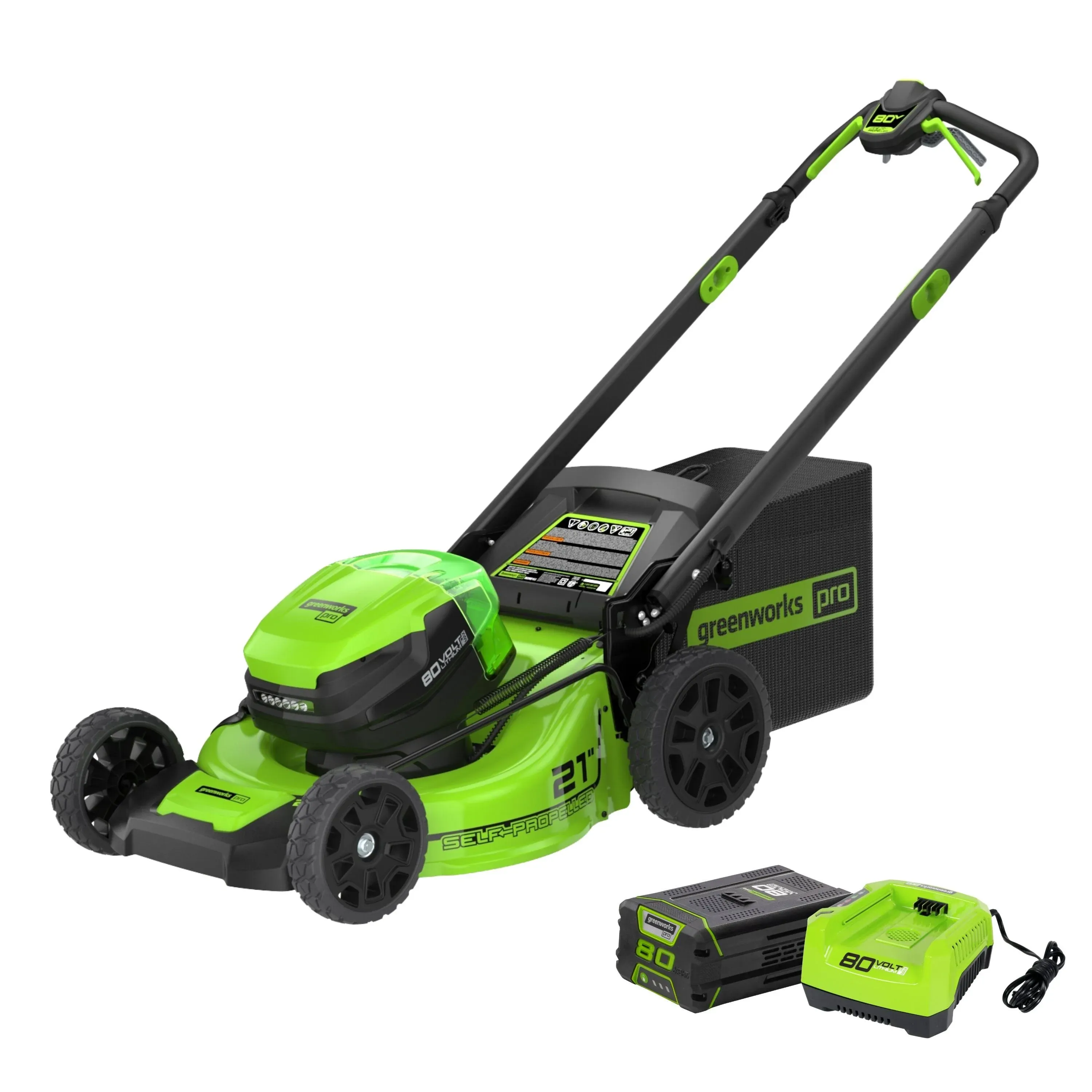 80V 21" Cordless Battery Self-Propelled Lawn Mower w/ 5.0Ah Battery & Rapid Charger