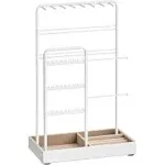 Jewelry Holder with Metal Frame and Velvet Tray