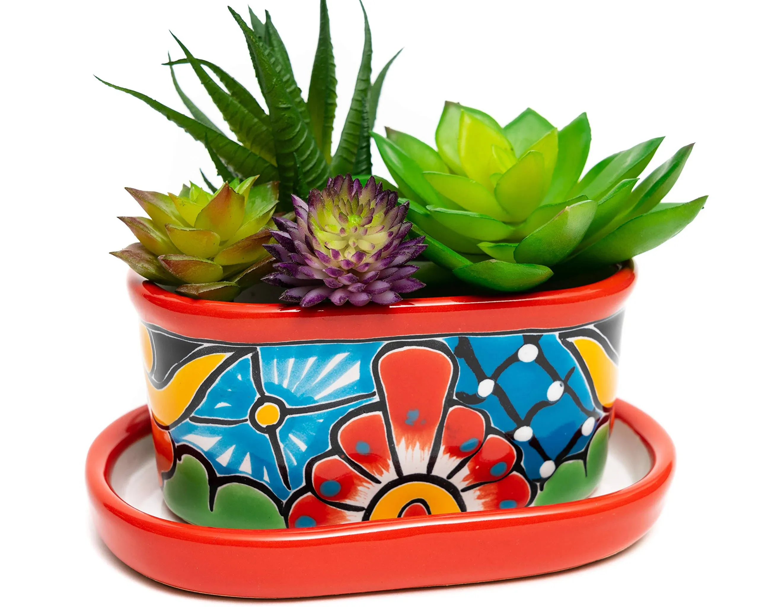 Enchanted Talavera Mexican Talavera Ceramic Succulent Pot Mini Flower Planter ...