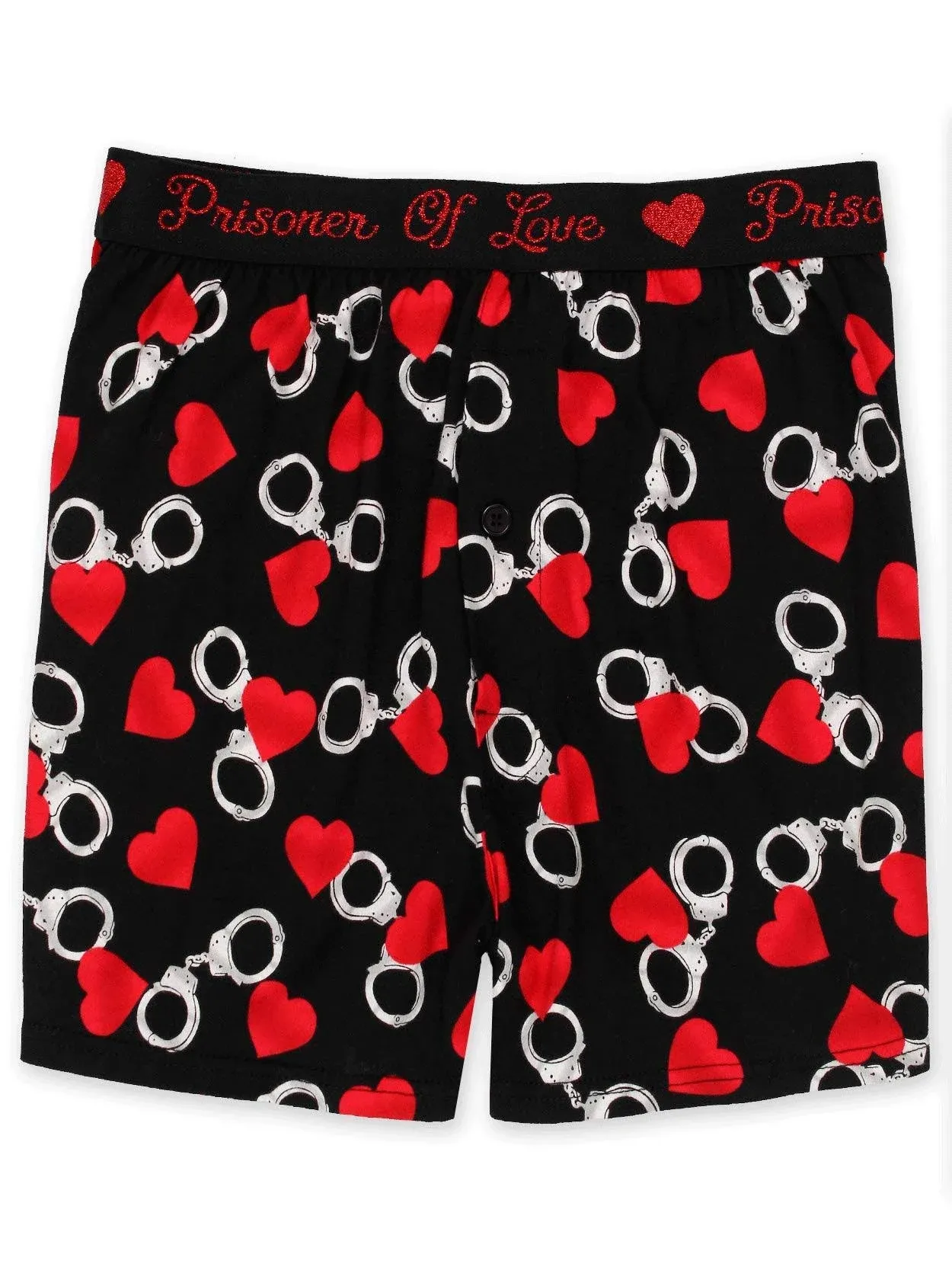 Briefly Stated Prisoner of Love Boxer Shorts Large / Black/Red