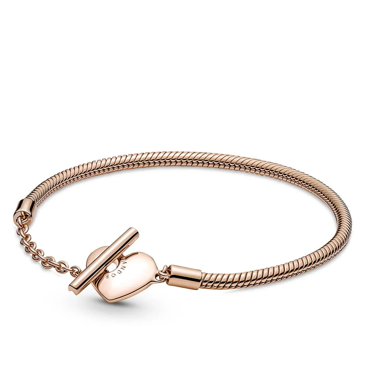 Pandora Moments Heart T-Bar Snake Chain Bracelet