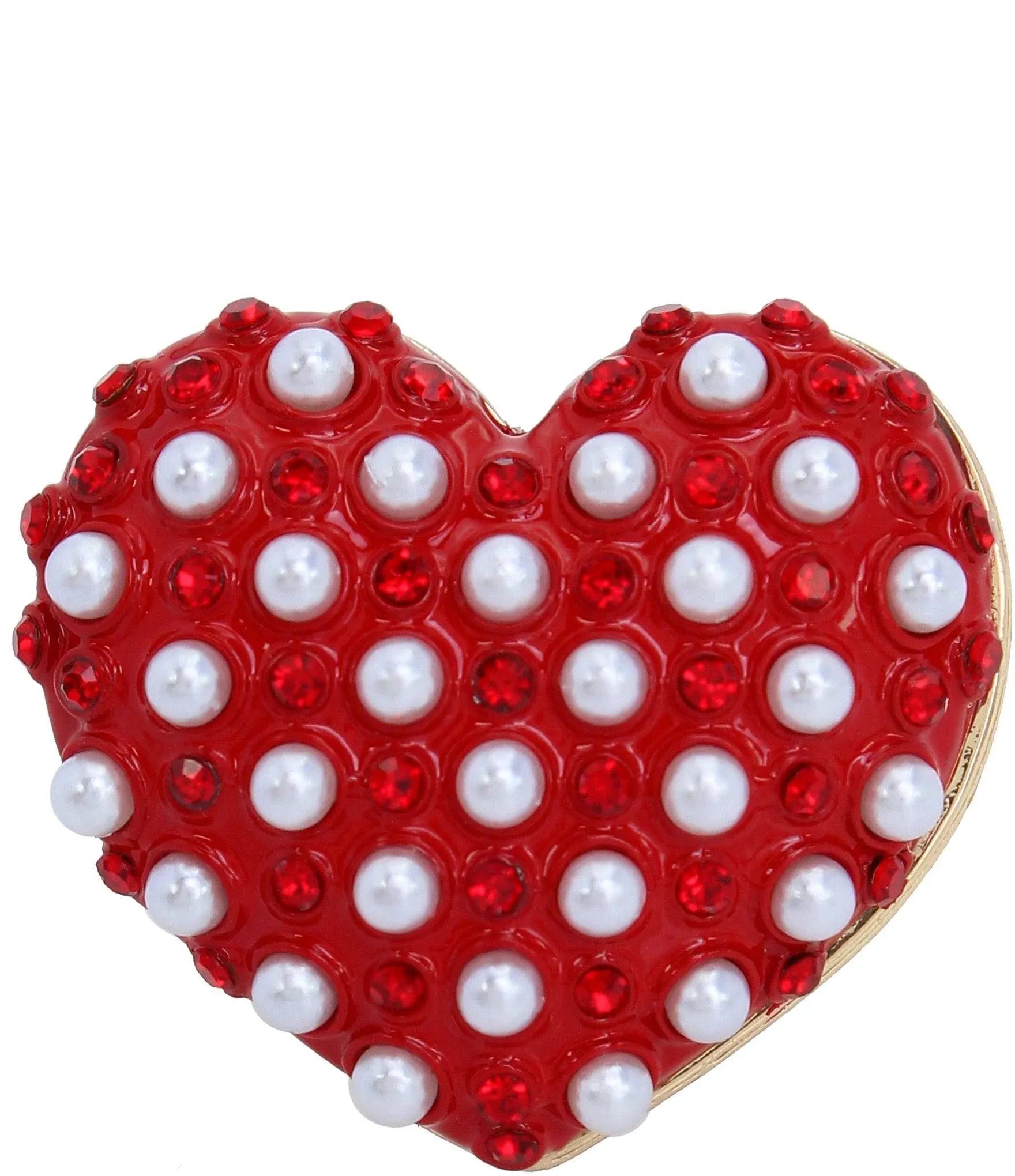 Betsey Johnson Betseys Best Pearl Heart Cocktail Ring