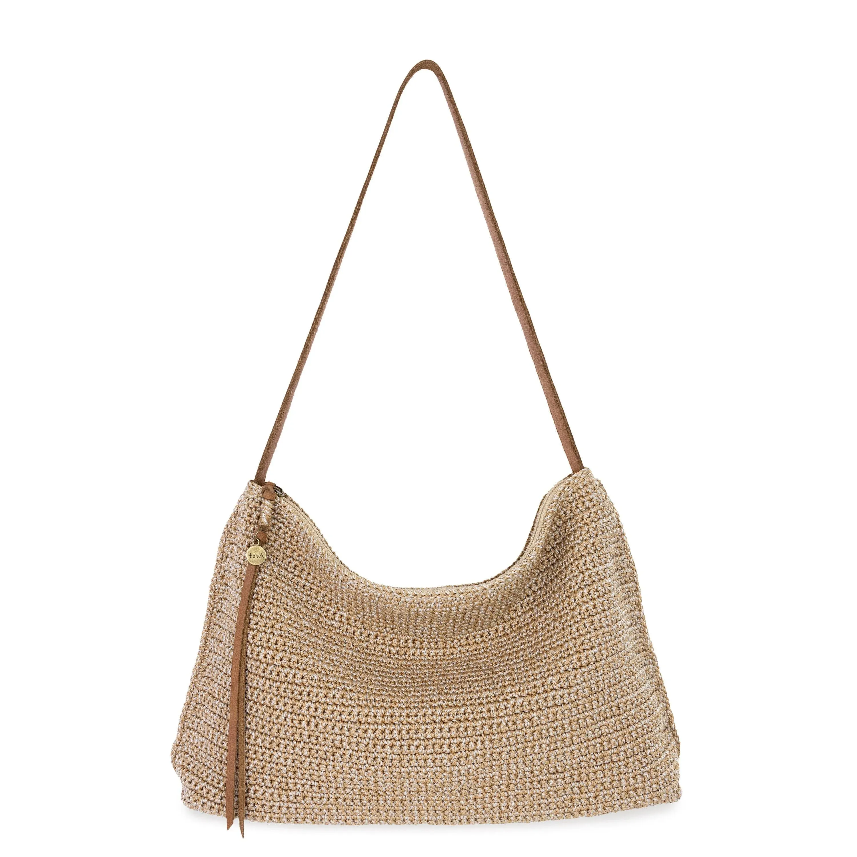 The Sak Mariposa Shoulder Bag Hand Crochet - Bamboo Static