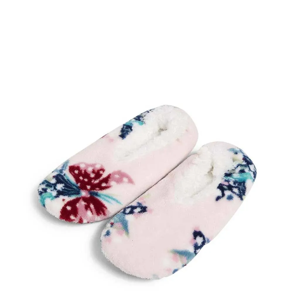 Vera Bradley Women's Fleece Cozy Life Slippers Happiness Returns Pink, Small