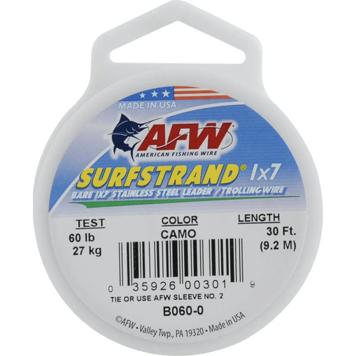 AFW Surfstrand Bare 1x7 Stainless Steel Leader Wire