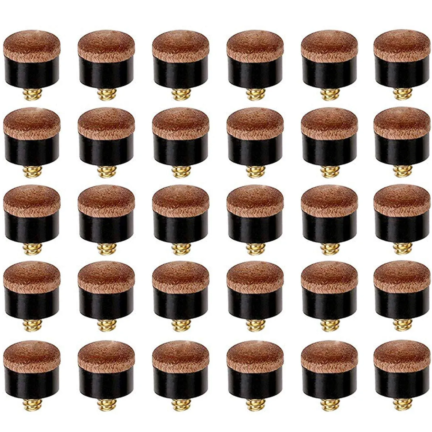 Winorda 30 Pieces 12mm Screw on Cue Tips Replacement Billiard Cue Tips Hard Leather Pool cue Tips