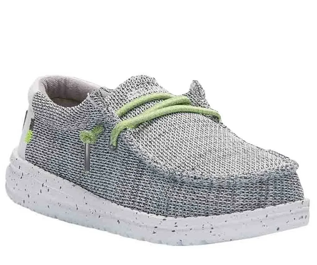 Boys Preschool HEYDUDE Wally Sox Shoes-  Grey/White Size 13.0