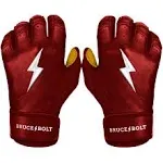 Bruce Bolt Premium Pro Short Cuff Batting Gloves | Maroon