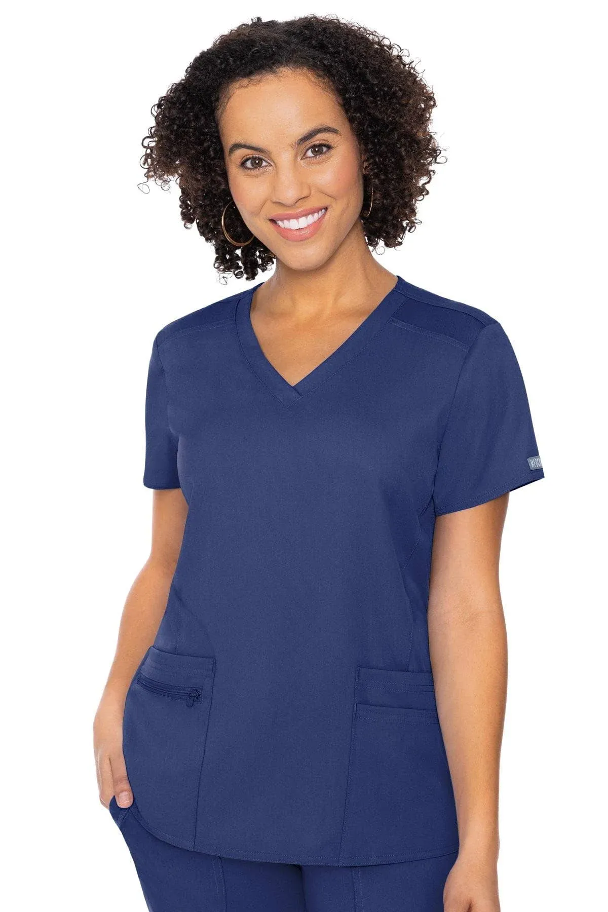 Med Couture Scrub Top for Women, V-Neck with 4 Pocket, Ultra Soft, 2-Way Stretch and Wrinkle-Free Fabric - MC7468