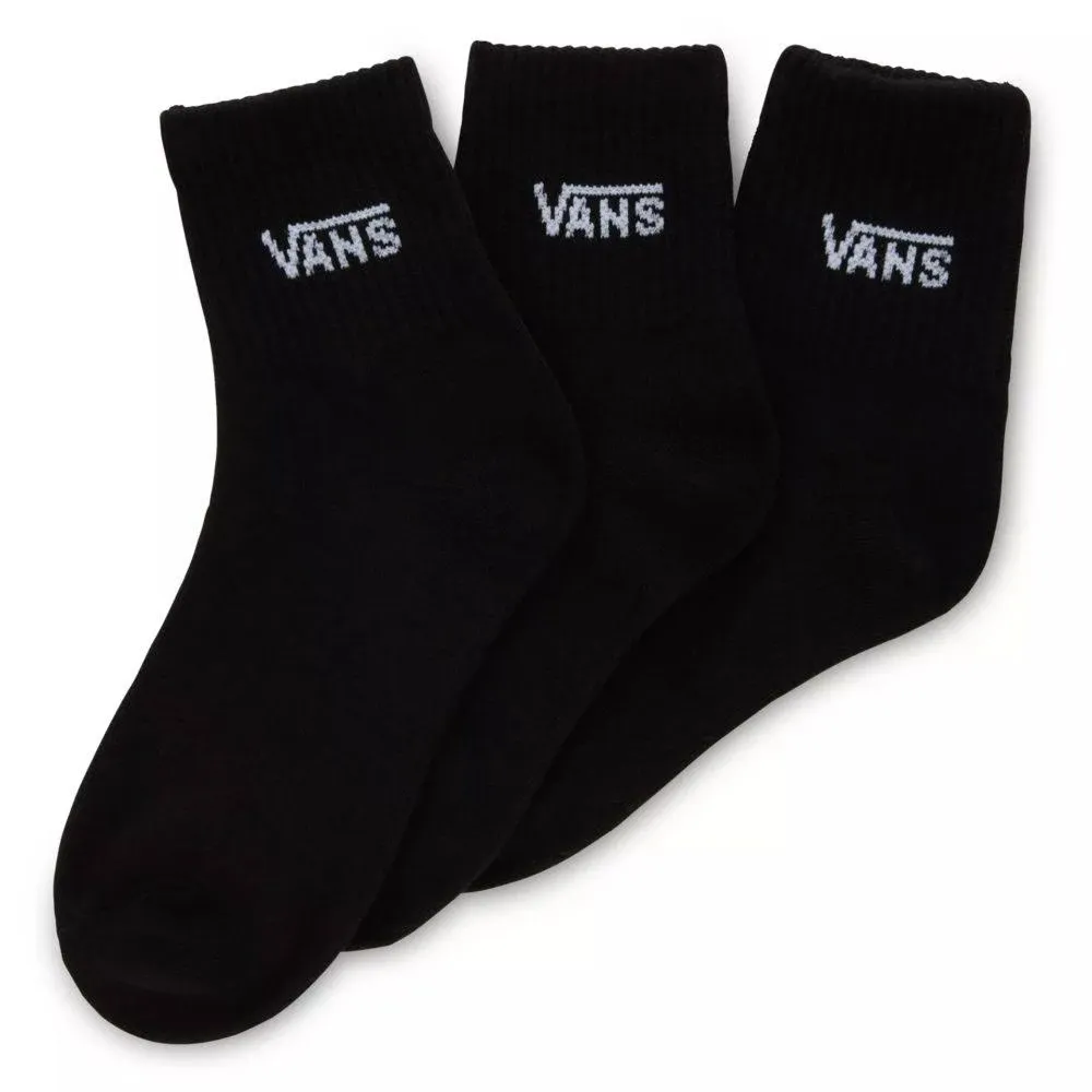 Vans, Women's Half Crew Socks, 3 Pair Pack (Black, 6.5-10)