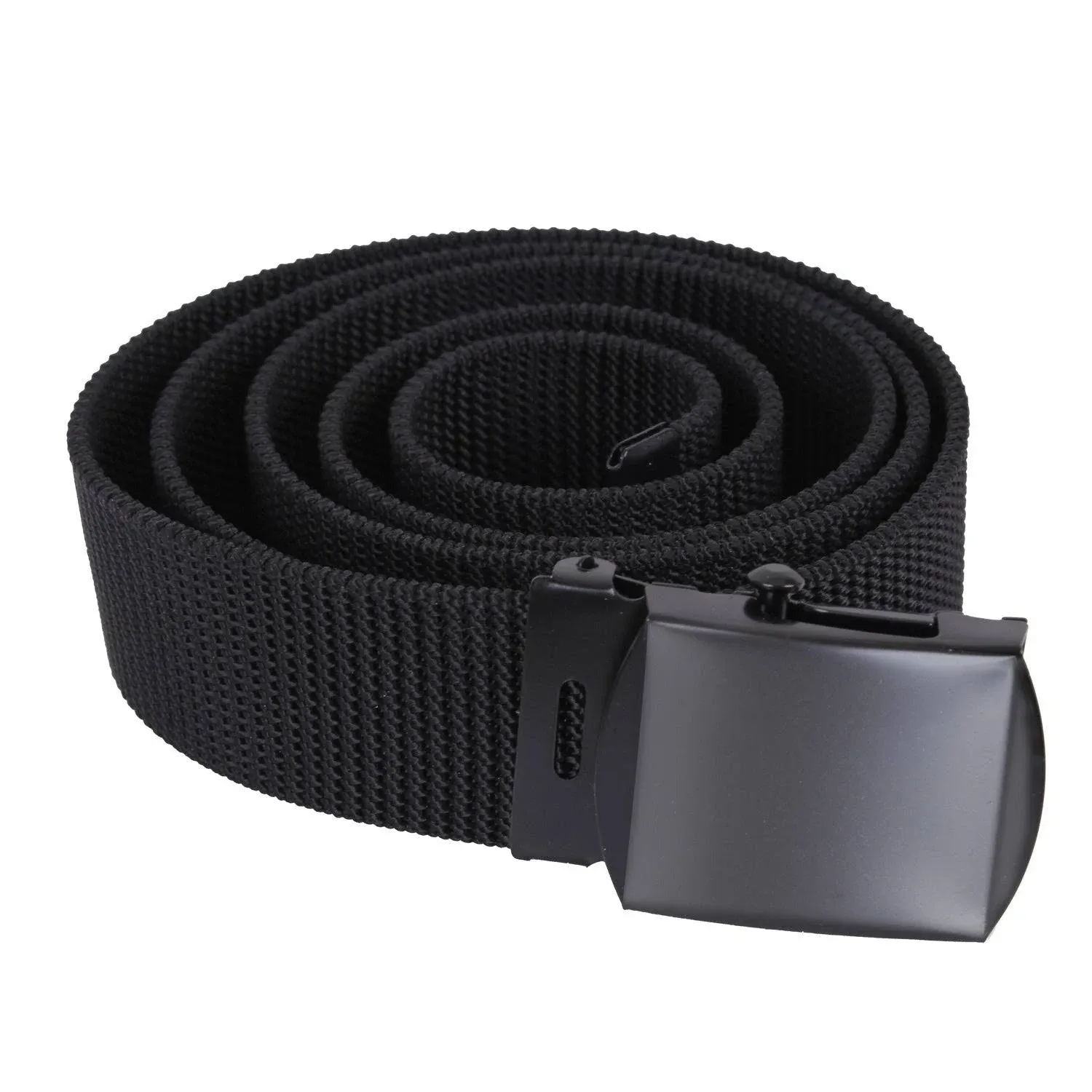 Rothco Nylon Web Belt - Black Webbing Waist_Size: 44/Buckle: Black