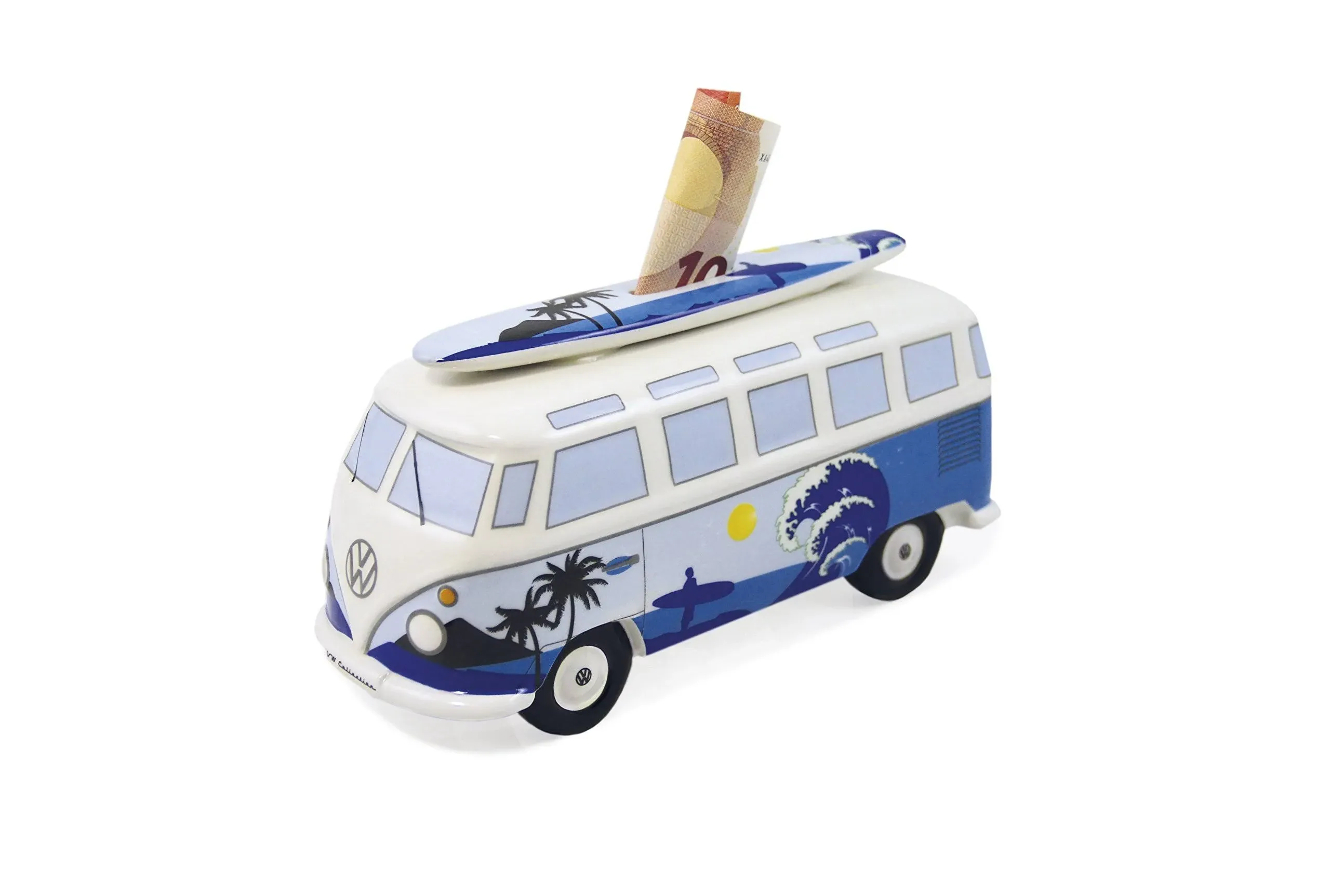 VW Bus Money Bank with Surfboard-Surf