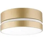 Globe Electric 60754 Aurora 2-Light Flush Mount Ceiling Light, Soft Gold, Inner Frosted Shade