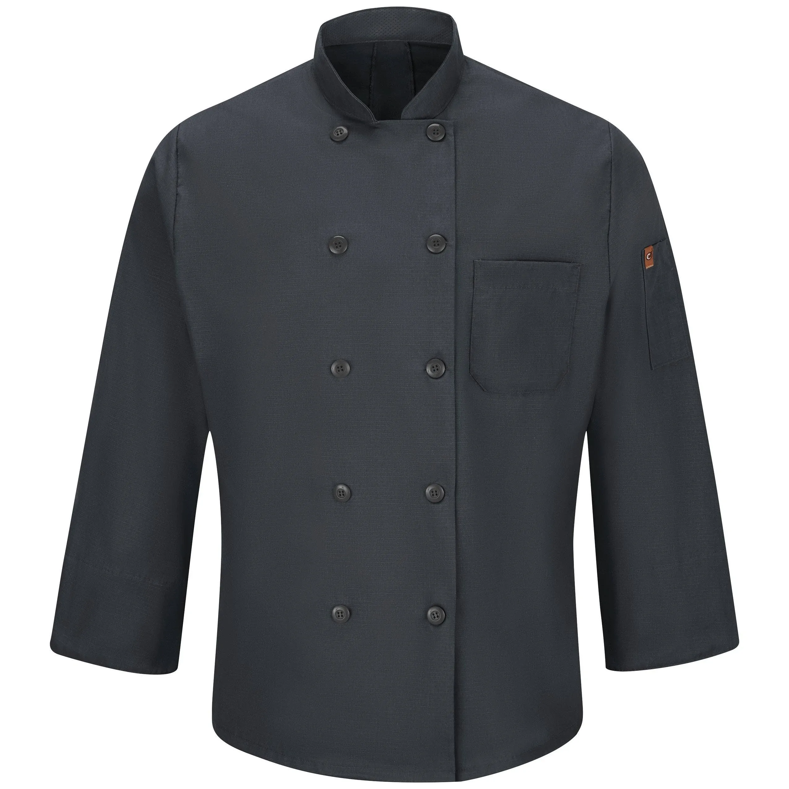 Red Kap Men's Chef Coat with OilBlok + Mimix, Charcoal - XL