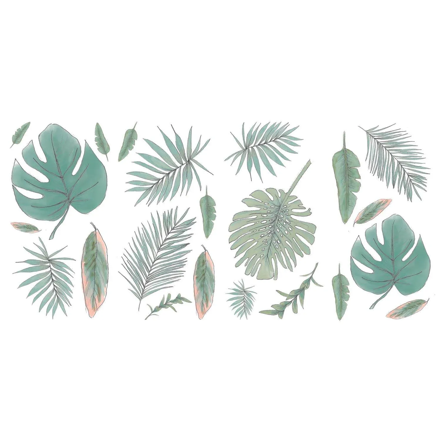 Mr. Kate Hand-Drawn Palm Peel & Stick Wall Decals, Green