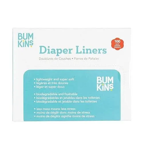 Bumkins Disposable Cloth Fabric Diaper Liner, Biodegradable, Neutral,