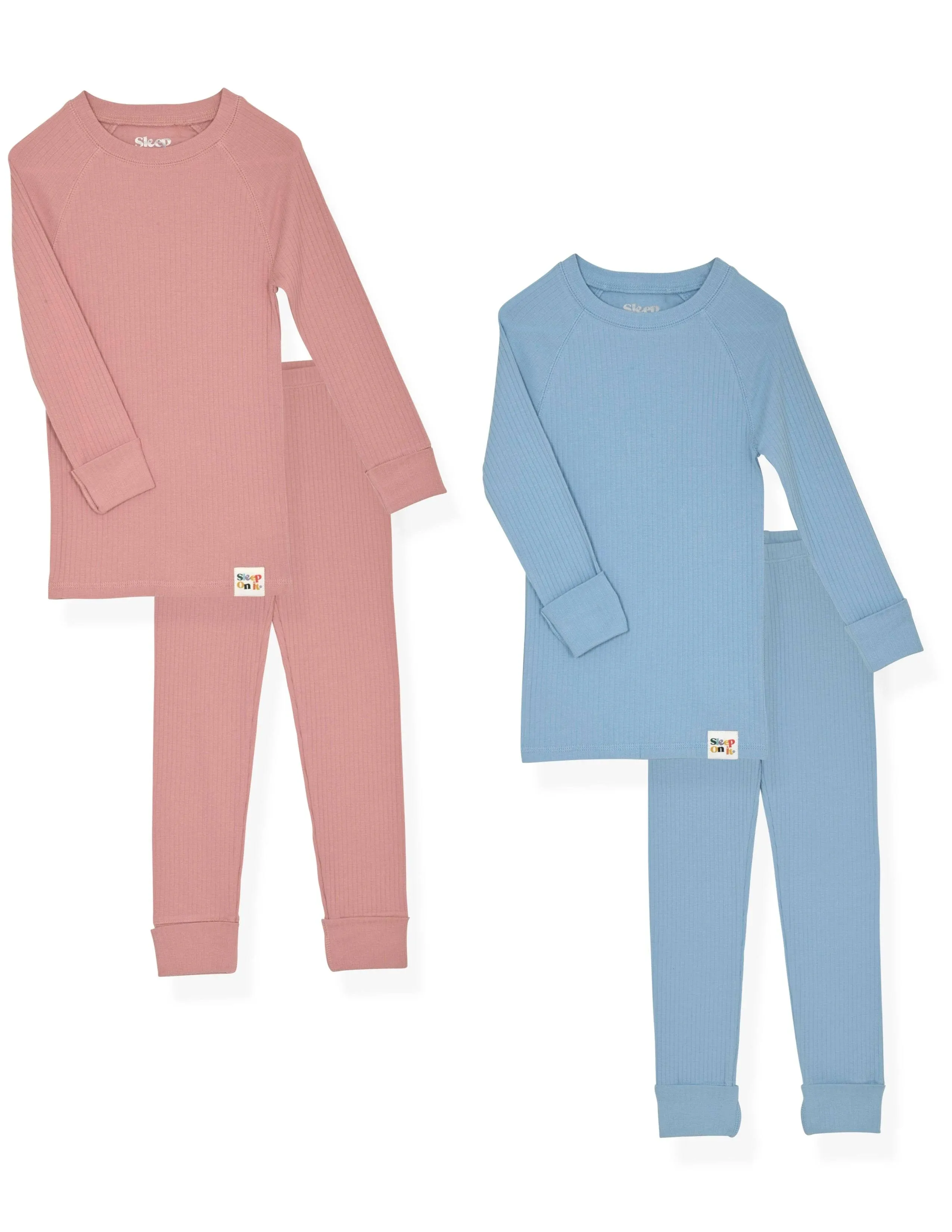 Sleep on It Toddler 4-Piece 100% Organic Cotton Rib Knit Pajama Sets for Boys ...