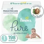 Diapers Size 1, 198 Count - Pampers Pure Protection Disposable Baby Diapers, Hypoallergenic and Unscented Protection, ONE Month Supply (Packaging May Vary)