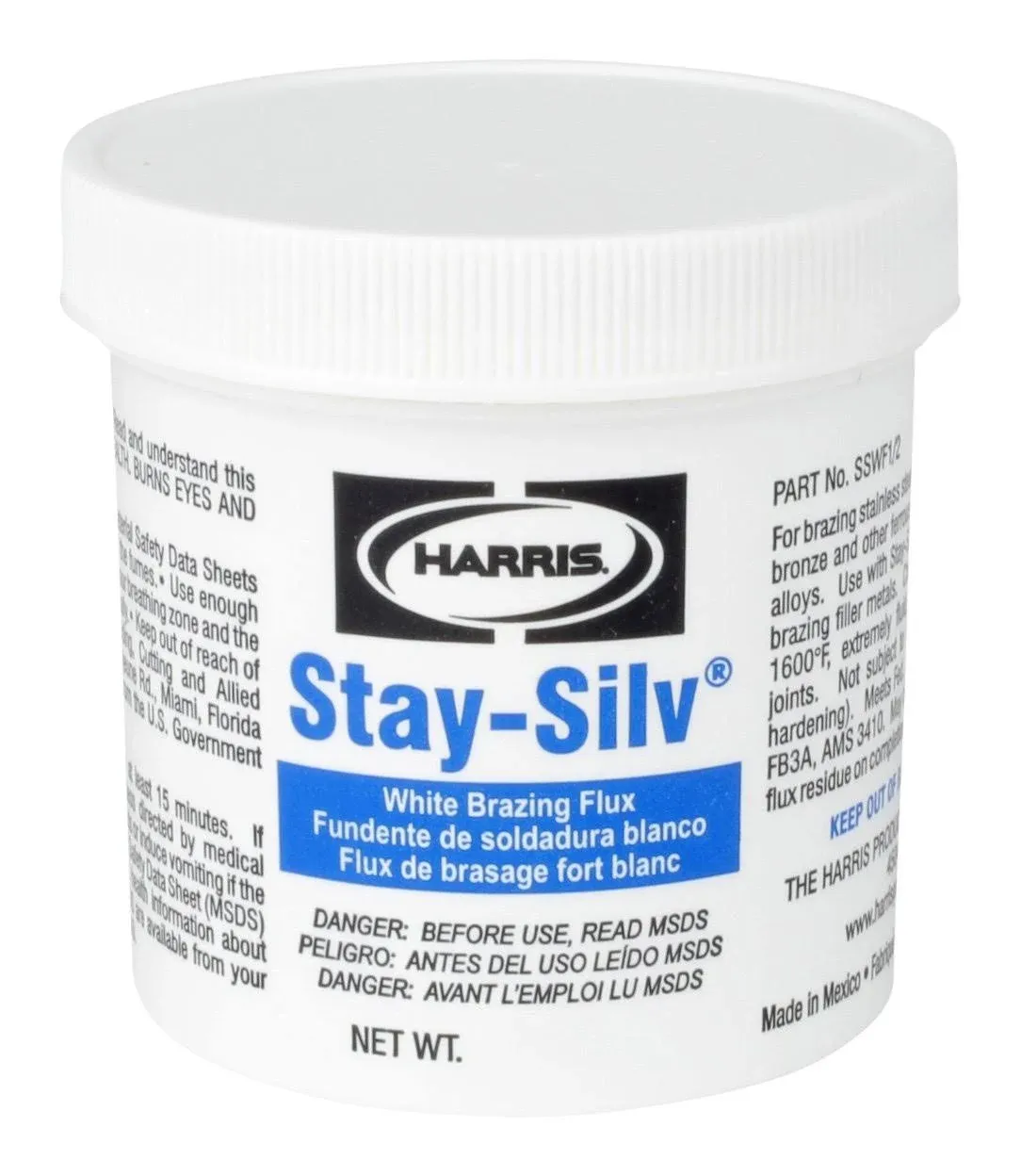 Harris SSWF1/4 Stay Silv Brazing Flux 1/4 lb. Jar White