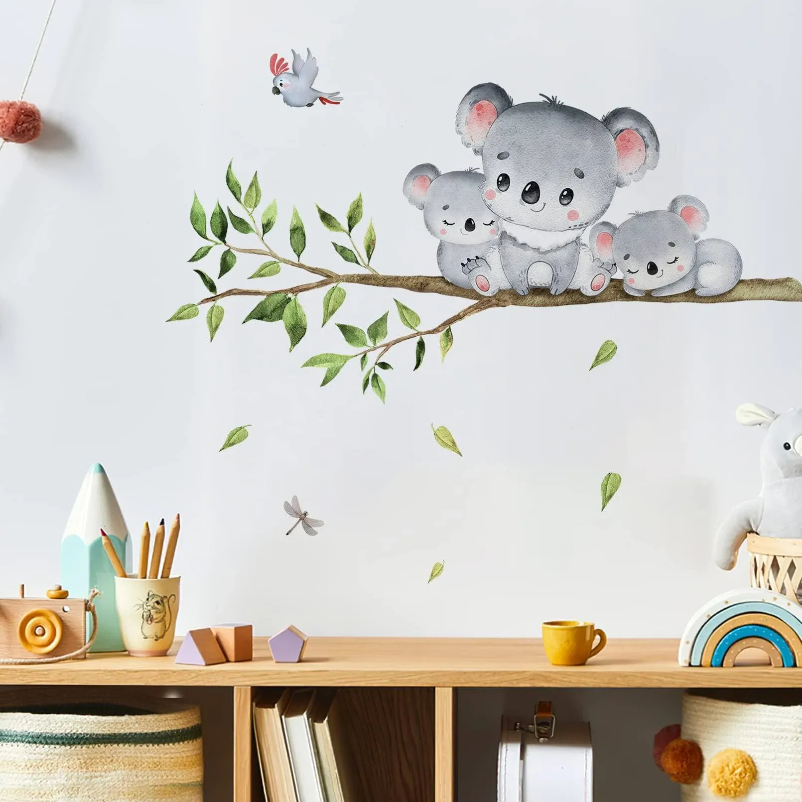 Mfault Large Koala Tree Branch Jungle Wall Decals Stickers, Forest Koala Bear ...