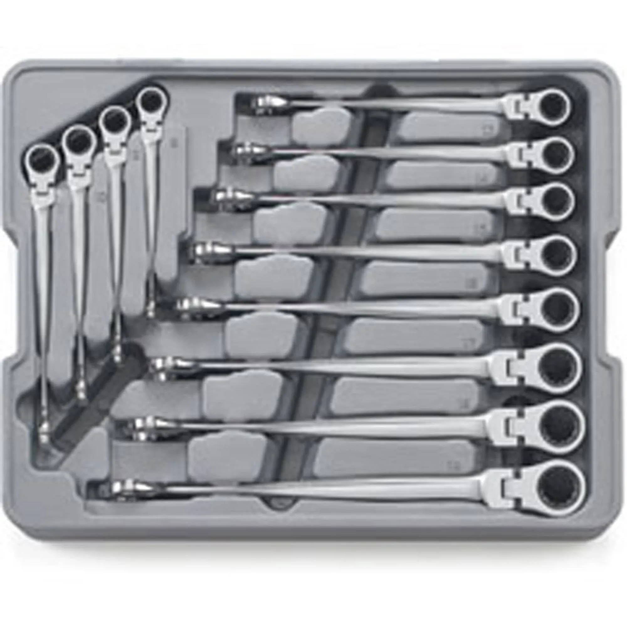 GEARWRENCH 12 Pc. 12 Pt. XL X-Beam Flex Head Ratcheting Combination Wrench Set, Metric - 85288