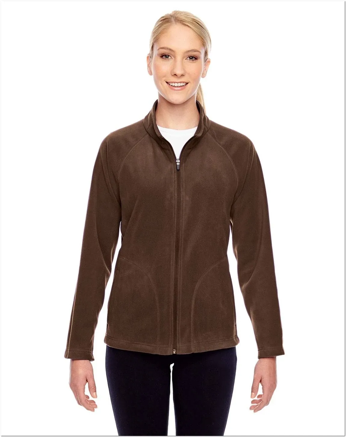 Team 365 TT90W Ladies Campus Microfleece Jacket -Sport Dark Brown-XL