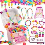 Gift Set for Girl Jewelry Making Kit Pretend Play Toy 5 6 7 8 9 10 11++ Year Old