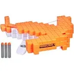 Nerf Minecraft Pillager's Crossbow, Dart-Blasting Crossbow, Includes 3 Elite Darts, Real Crossbow Action, Pull-Back Priming Handle