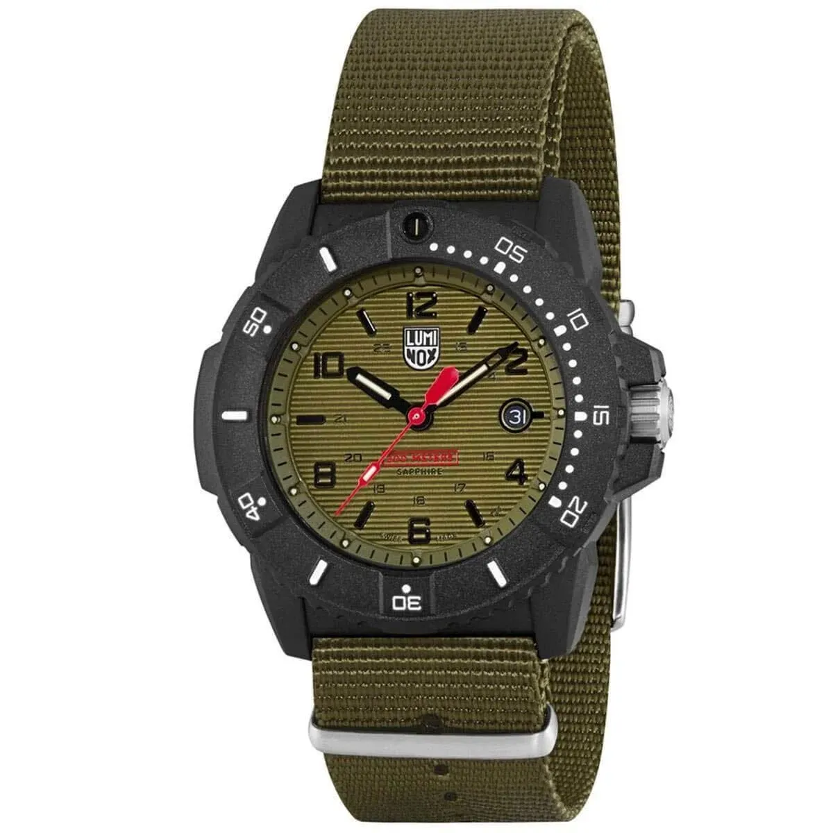 "Luminox Men's Quartz Watch - Navy Seal 3600 Series Green Dial Strap Dive | 3617.SET"