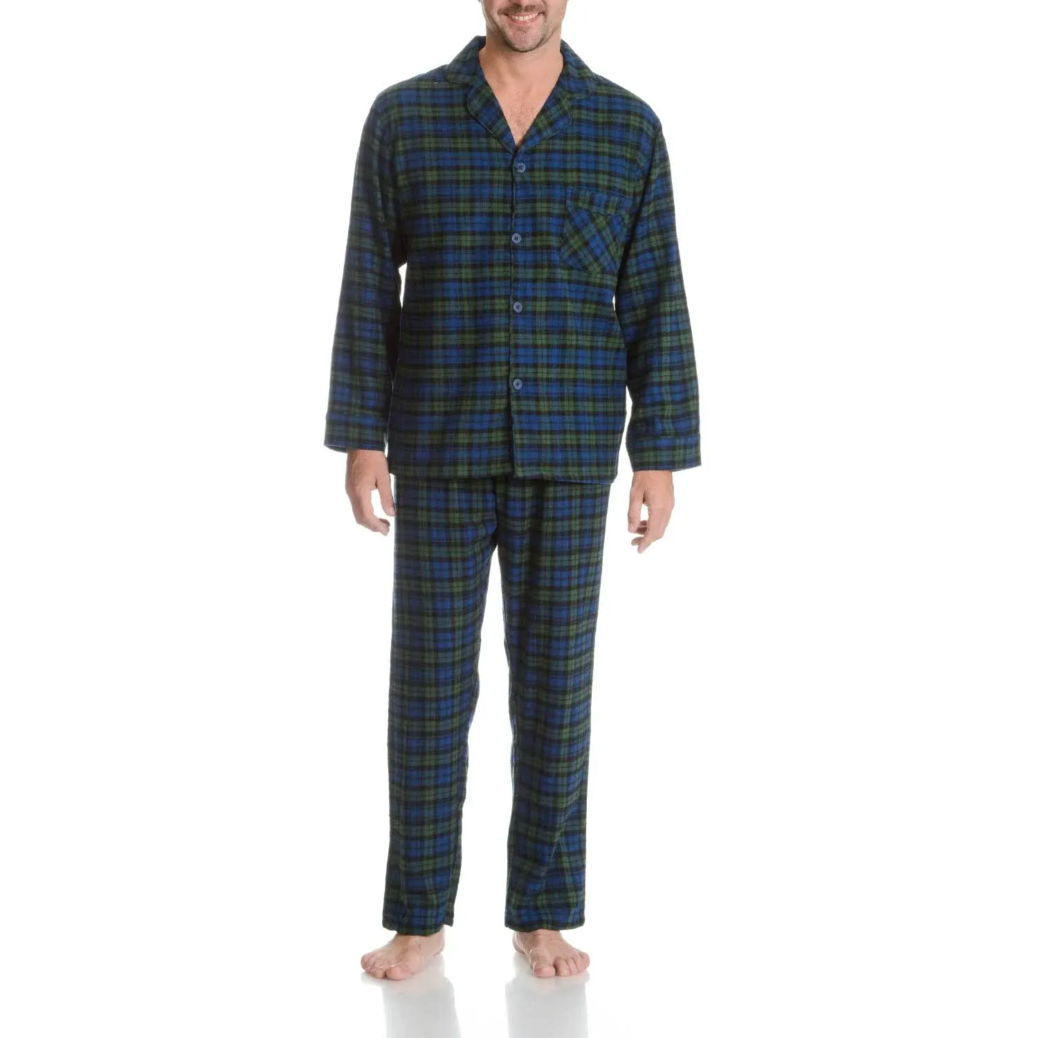 Hanes Mens Big and Tall Round Neck Long Sleeve 2-pc. Pant Pajama Set