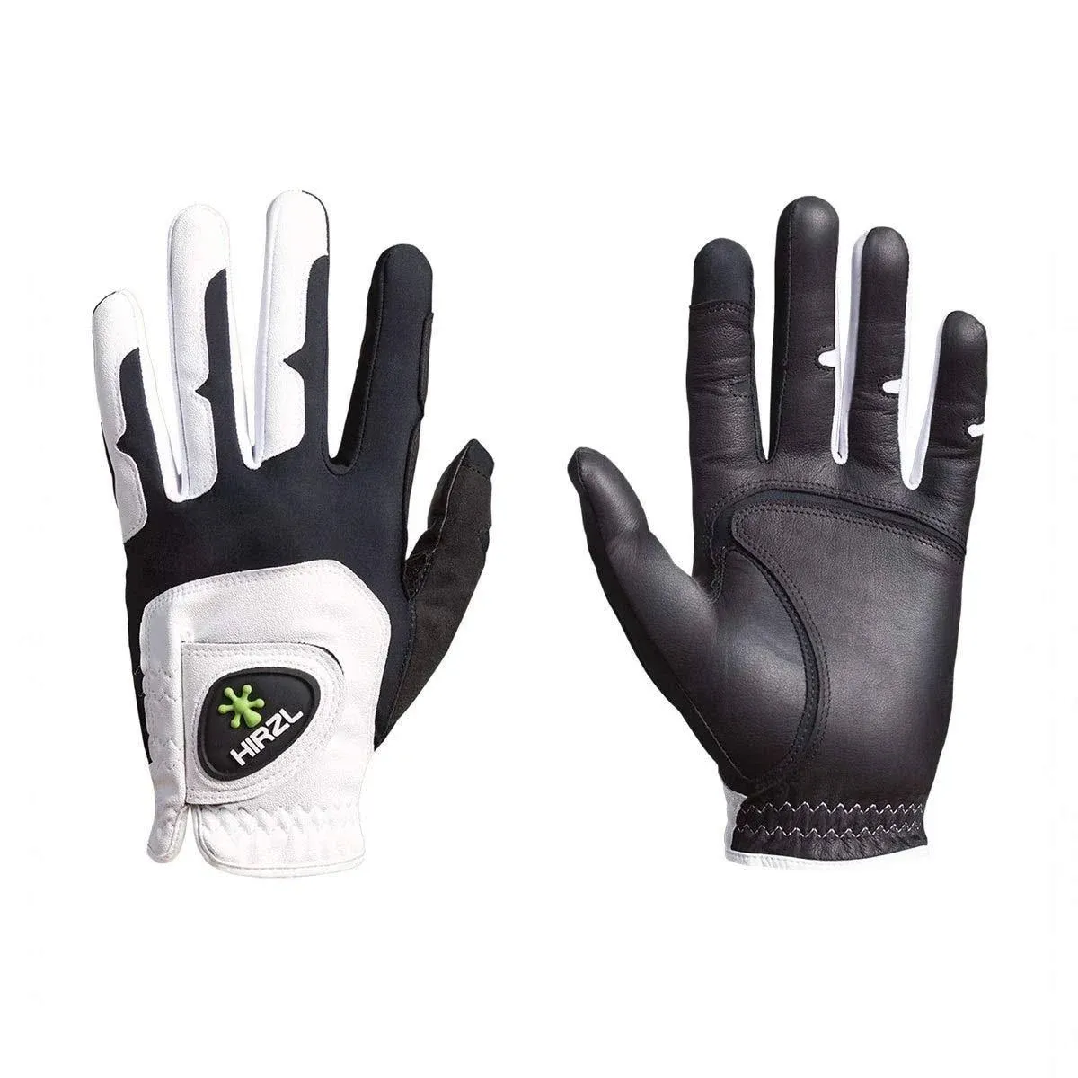 HIRZL GRIPPP FIT Golf Gloves – All Weather Mens Golf Glove (White/Black) | Kangaroo Leather & Lycra | Ultimate Grip in Wet or Dry Conditions