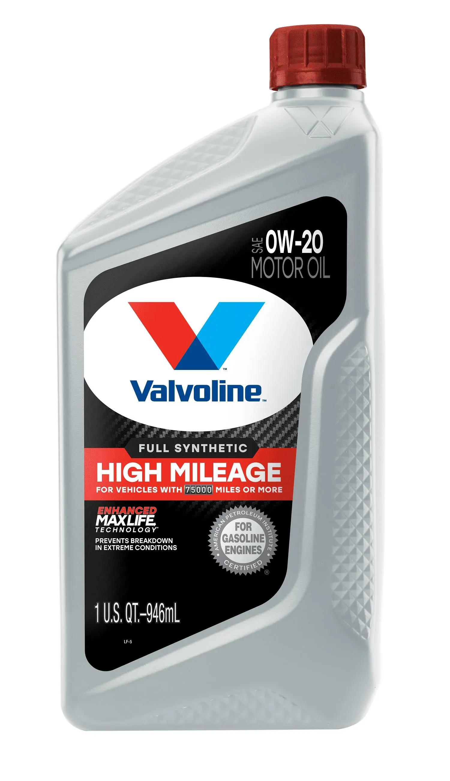 Valvoline Full Synthetic High Mileage MaxLife 0W-20 Motor Oil 1 qt