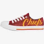 FOCO Kansas City Chiefs NFL Womens Color Glitter Canvas Shoes - 6