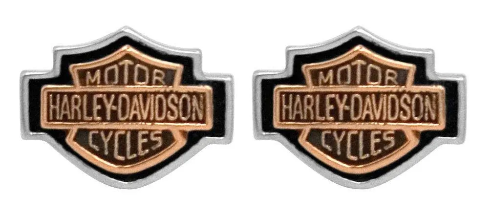 Harley-Davidso<wbr/>n Women&#039;s Copper Bar &amp; Shield Cameo Post Earrings HDE0261