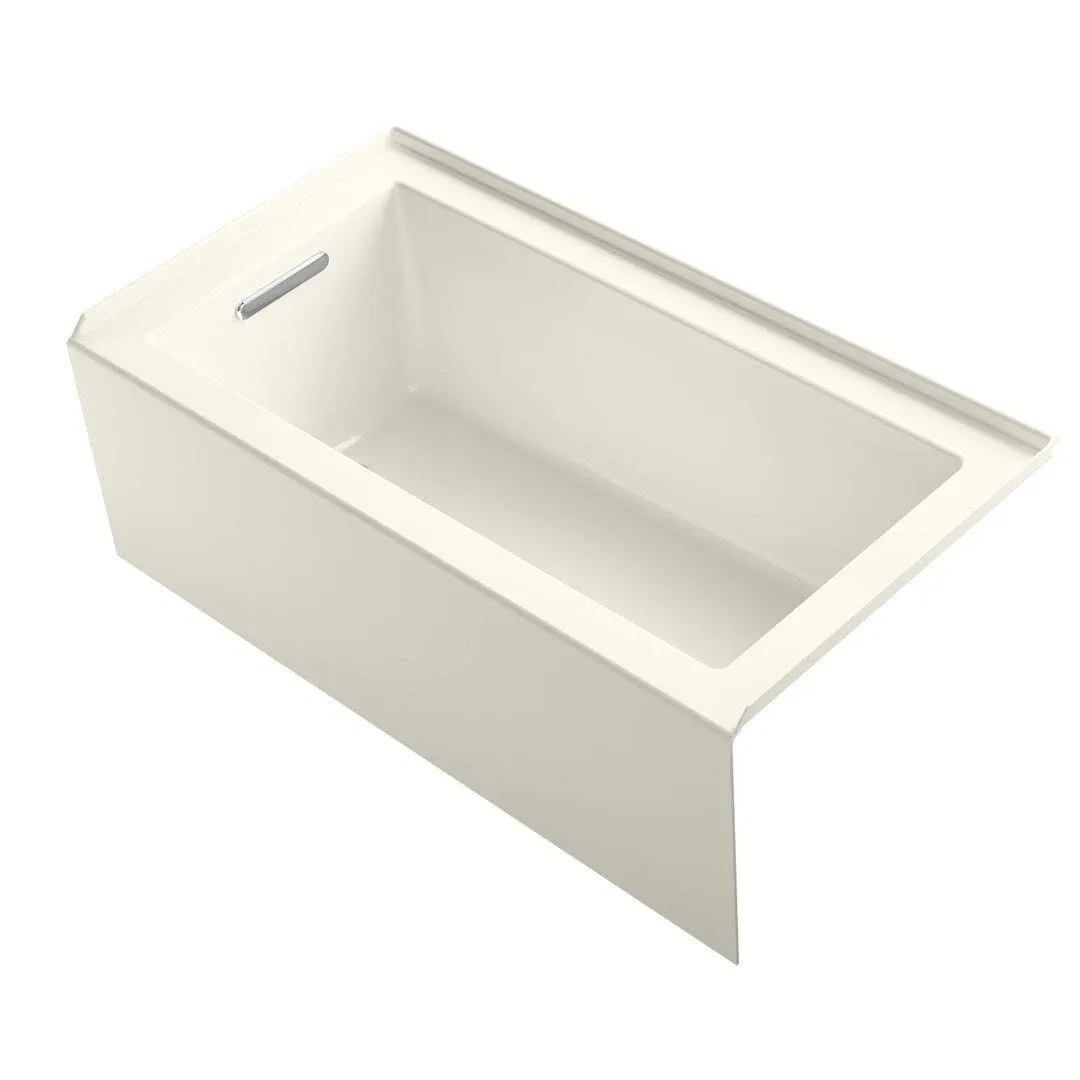 Kohler K-1957-LA Underscore 60" x 32" Alcove Bath, Left Drain - Biscuit