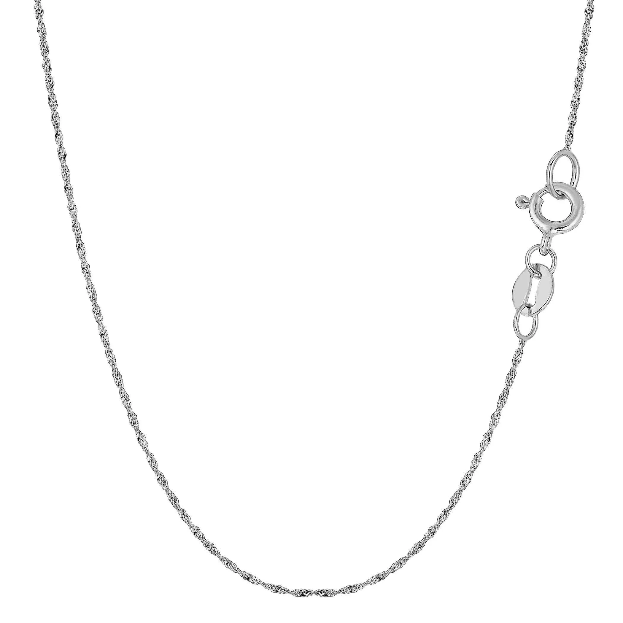 14K White Gold Singapore Chain, Width 0.8mm