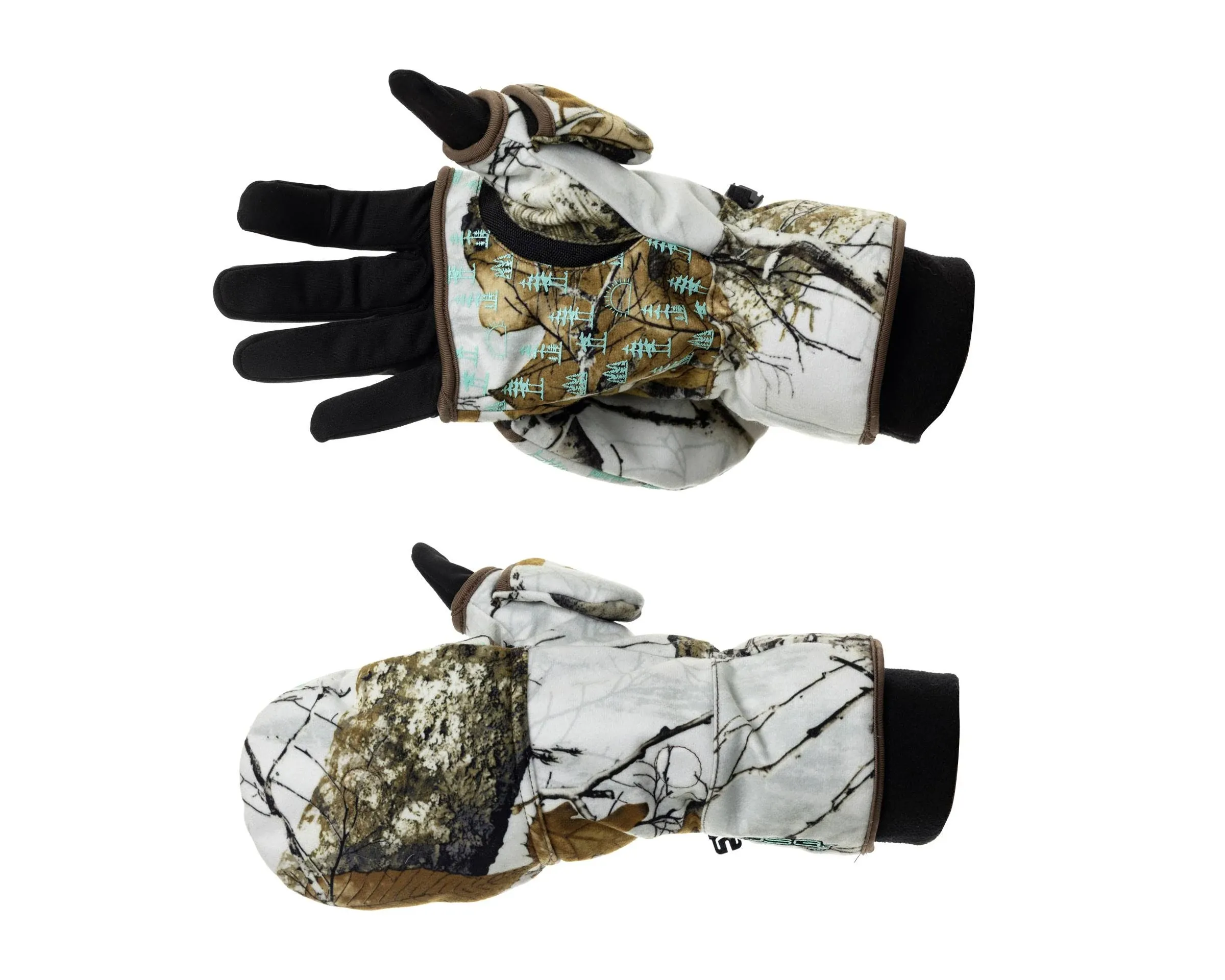 DOING SOMETHING GREAT Flip Top Mittens for Women with Glove Liner, Waterproof with 80g Thinsulate and Grippy Silicone Palms