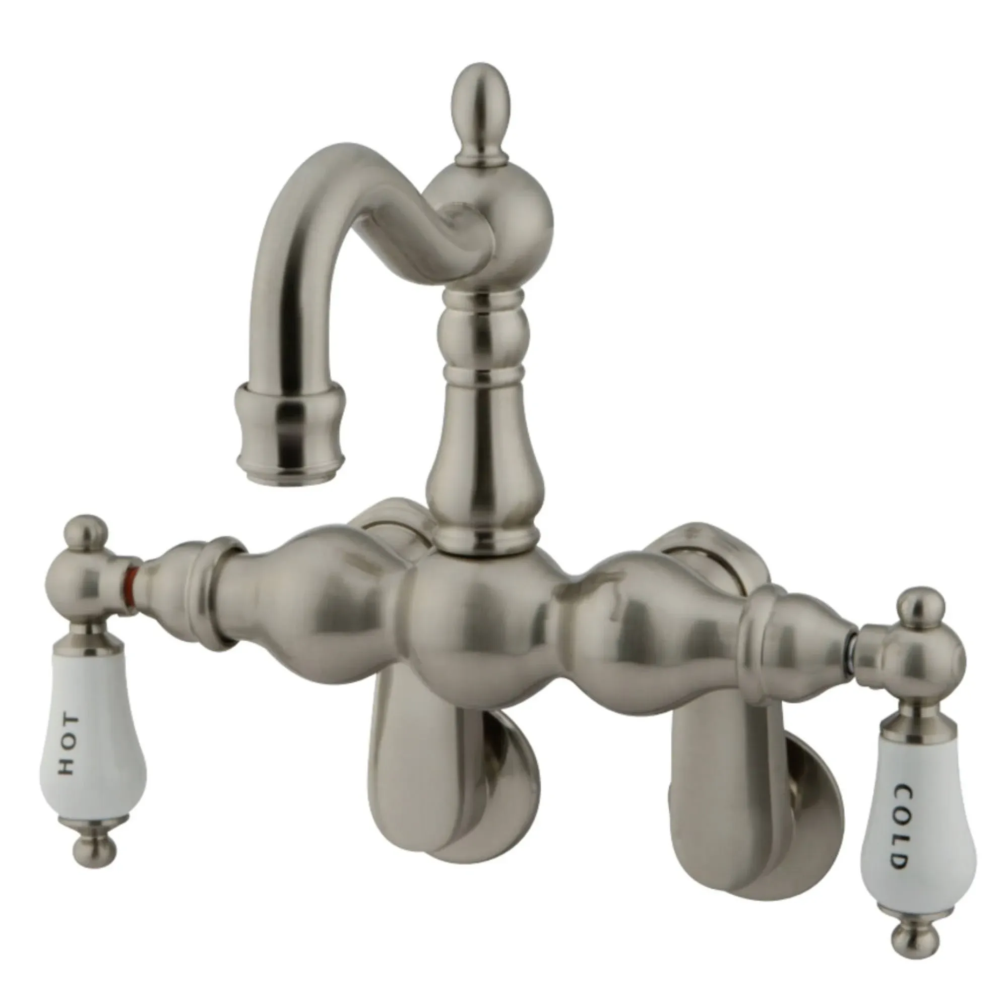 Kingston Brass CC1085T8 Vintage Clawfoot Tub Faucet, 3-3/8-Inch to 9-Inch Adjustable Spread, Brushed Nickel