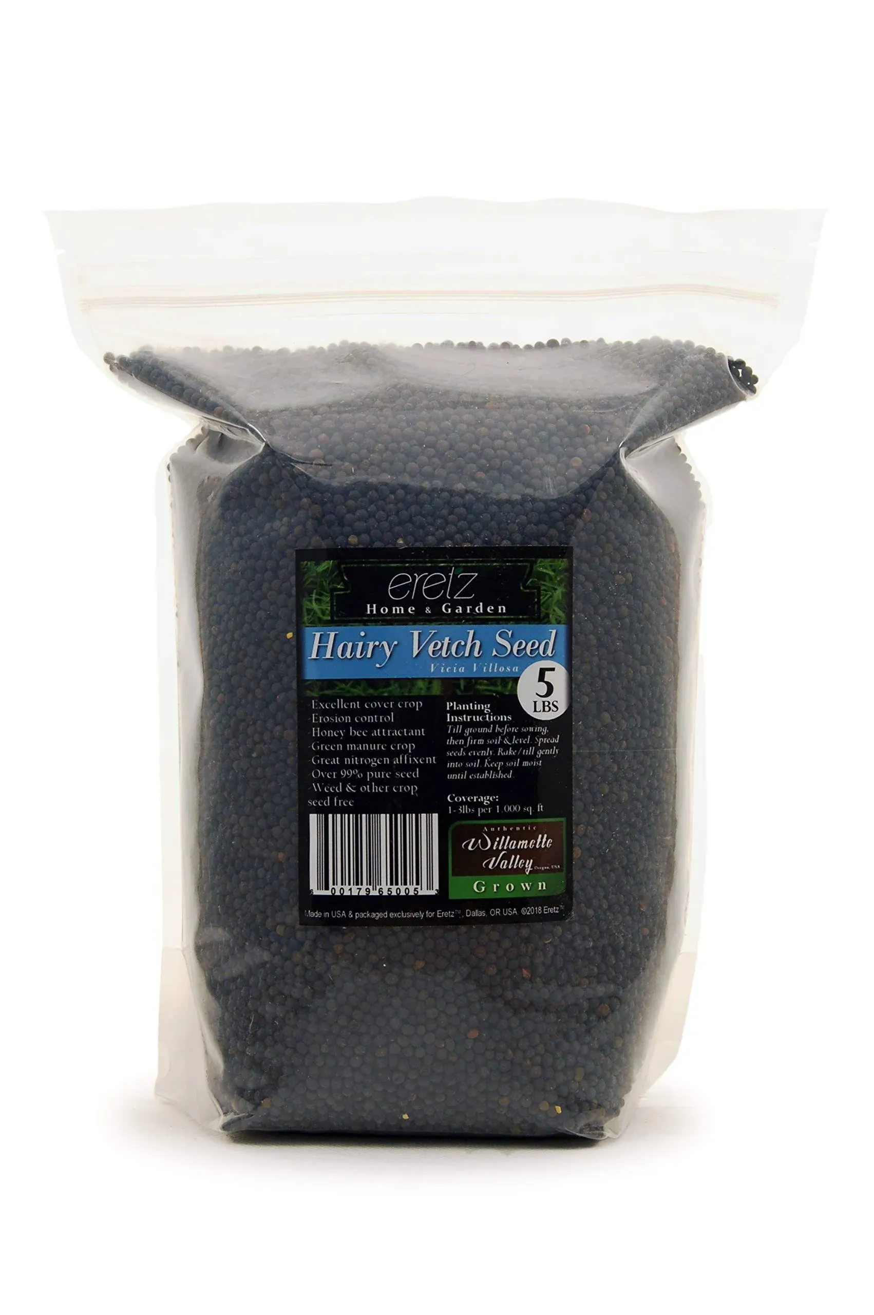 Hairy Vetch Legume Seed by Eretz - Willamette Valley, Oregon Grown (5lbs)