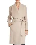 Wool-Blend Wrap Coat