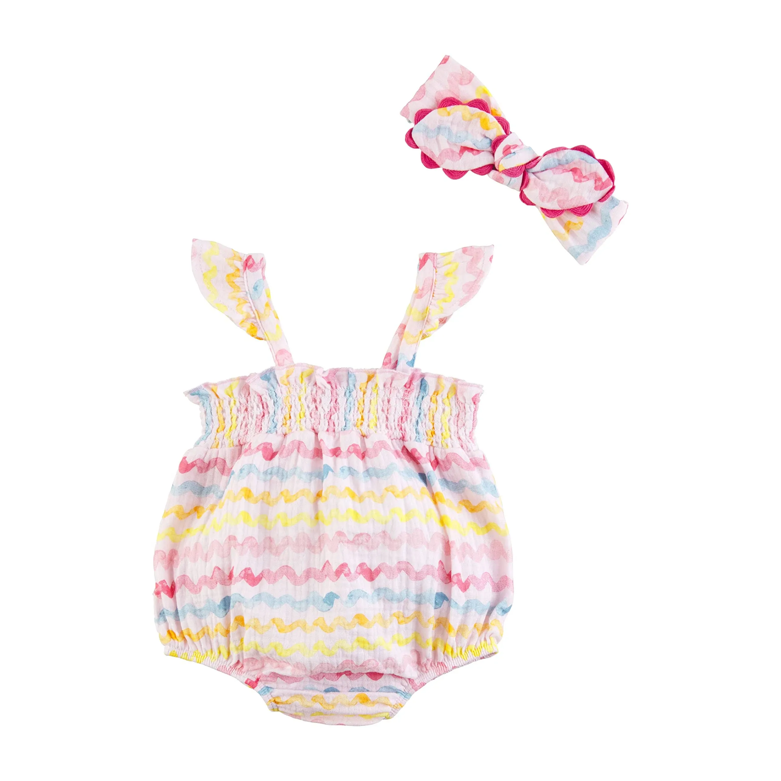 Mud Pie Baby Girls Baby Girl Rainbow Ric-rac Bubble & Headband SetMud Pie Girls Bubble & Headband Set