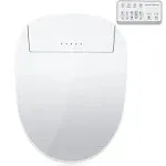 ZMJH A201S Bidet Toilet Seat, Electric Smart Heated Seat with Slow Closes, Vortex Wash, Warm Dryer, Rear and Front Wash, Warm Water, Remote Control,