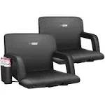 VIVOHOME Portable Reclining Stadium Seat Chairs for Bleachers with Padded Bac...