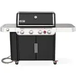 Genesis E-435 4-Burner Propane Gas Grill in Black with Side Burner